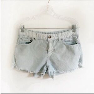 Free People jean shorts light wash denim distressed